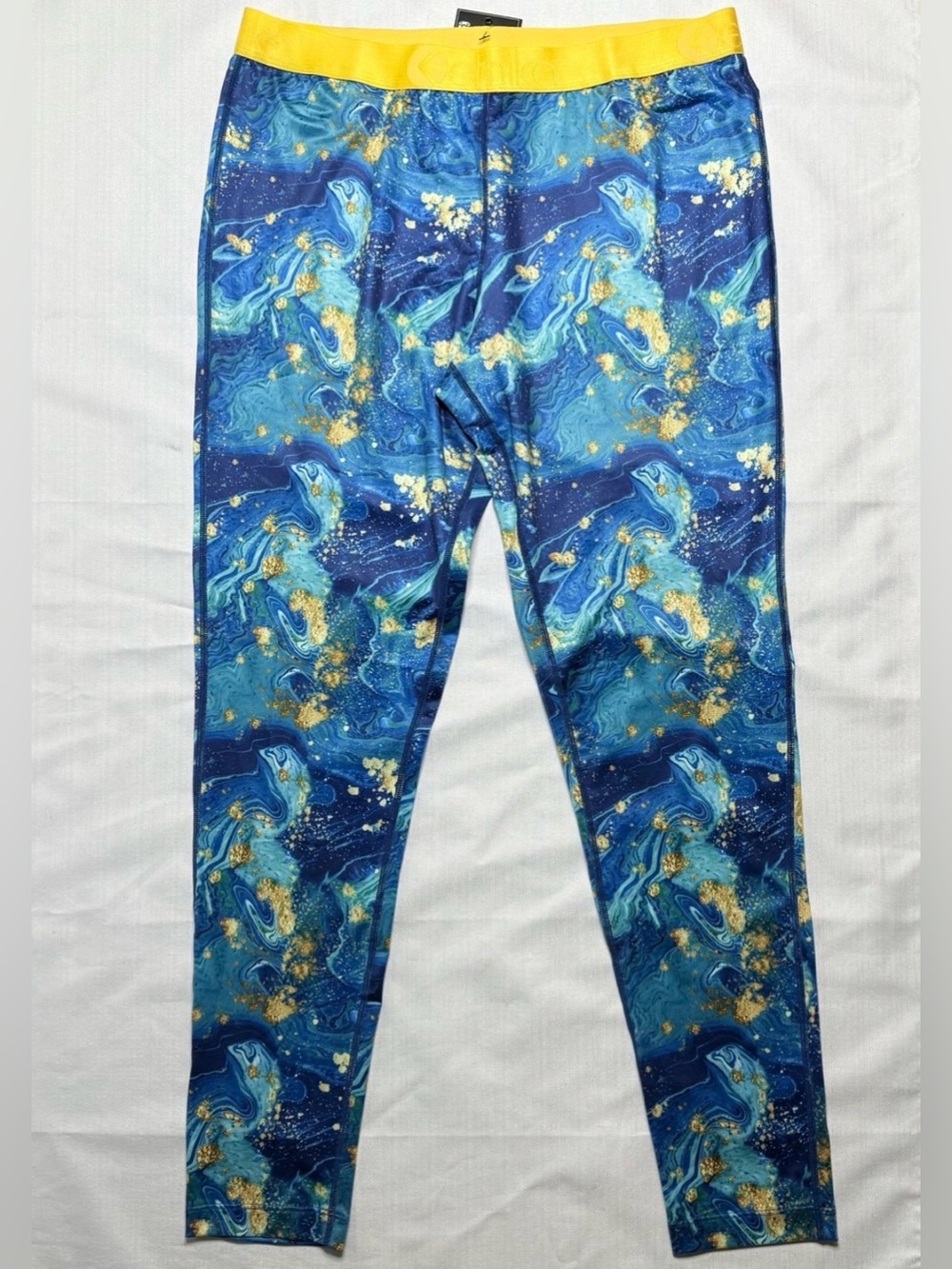 Ethika "Blue Gold Dust" Dinosaur Drip Performance Leggings Women's XL NEW